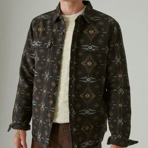 NWOT Size Small Lucky Brand Men's Jacquard Utility Long Sleeve Shirt